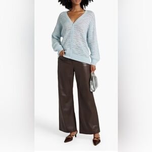 NAADAM Crochet-knit alpaca-blend cardigan in sky blue